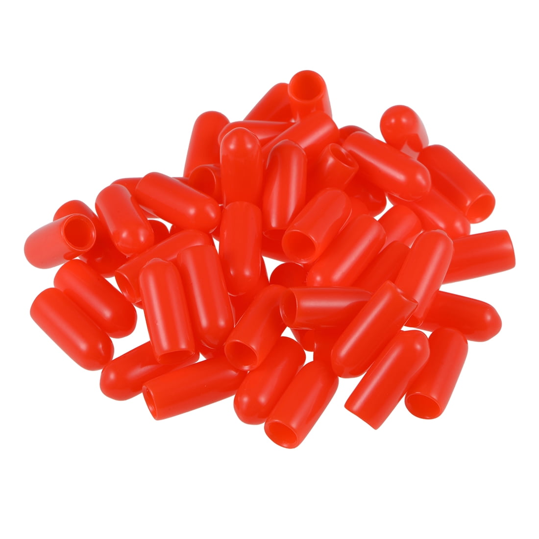 Unique Bargains 4.5mm ID Red 15mm Length Screw Thread Protectors End Cap Cover 50 Pack