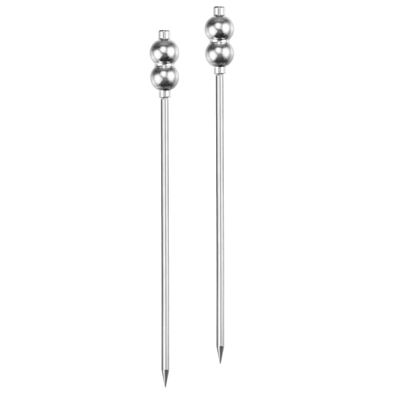 Unique Bargains 4.72' Metal Cocktail Toothpicks Drink Picks Cocktail Skewers for Cocktail 2Pack