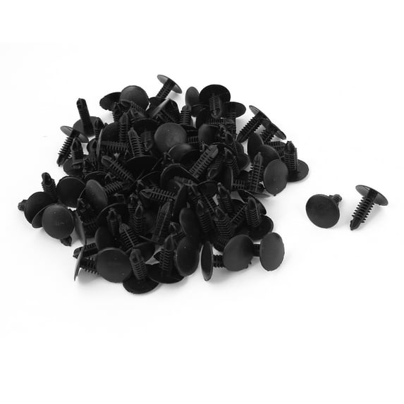 Unique Bargains 4.7mm x 5mm Hole Black Plastic Rivets Car Door Fastener Fender Push Clips 100pcs