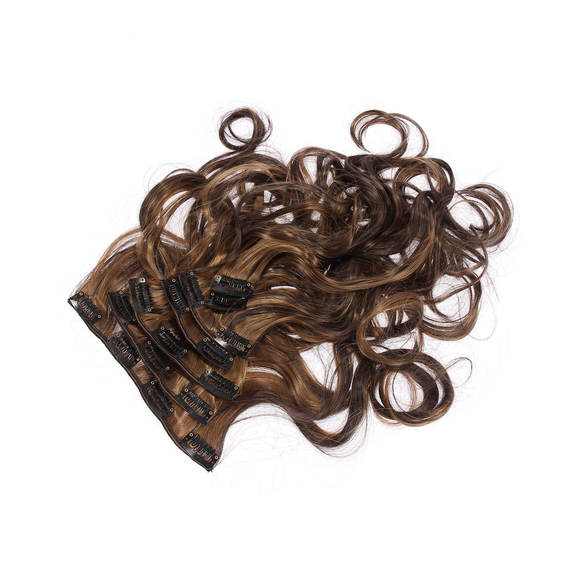 Unique Bargains 4 Clips in Human Hair Extensions Full Head Synthetic