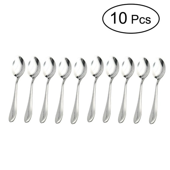 Unique Bargains 4" Handle Stainless Steel Flatware Tea Coffee Spoons (10-pack)
