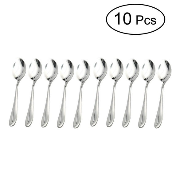 Unique Bargains 4" Handle Stainless Steel Flatware Tea Coffee Spoons (10-pack)