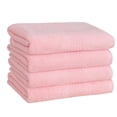 thumbnail image 1 of Unique Bargains 4-Pack 100% Cotton Plush Bath Towels 27"x 54" Pink, 1 of 8