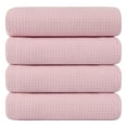 thumbnail image 1 of Unique Bargains 4-Pack 100% Cotton Waffle Weave Absorbent Bath Towels 27" x 55" Pink, 1 of 8