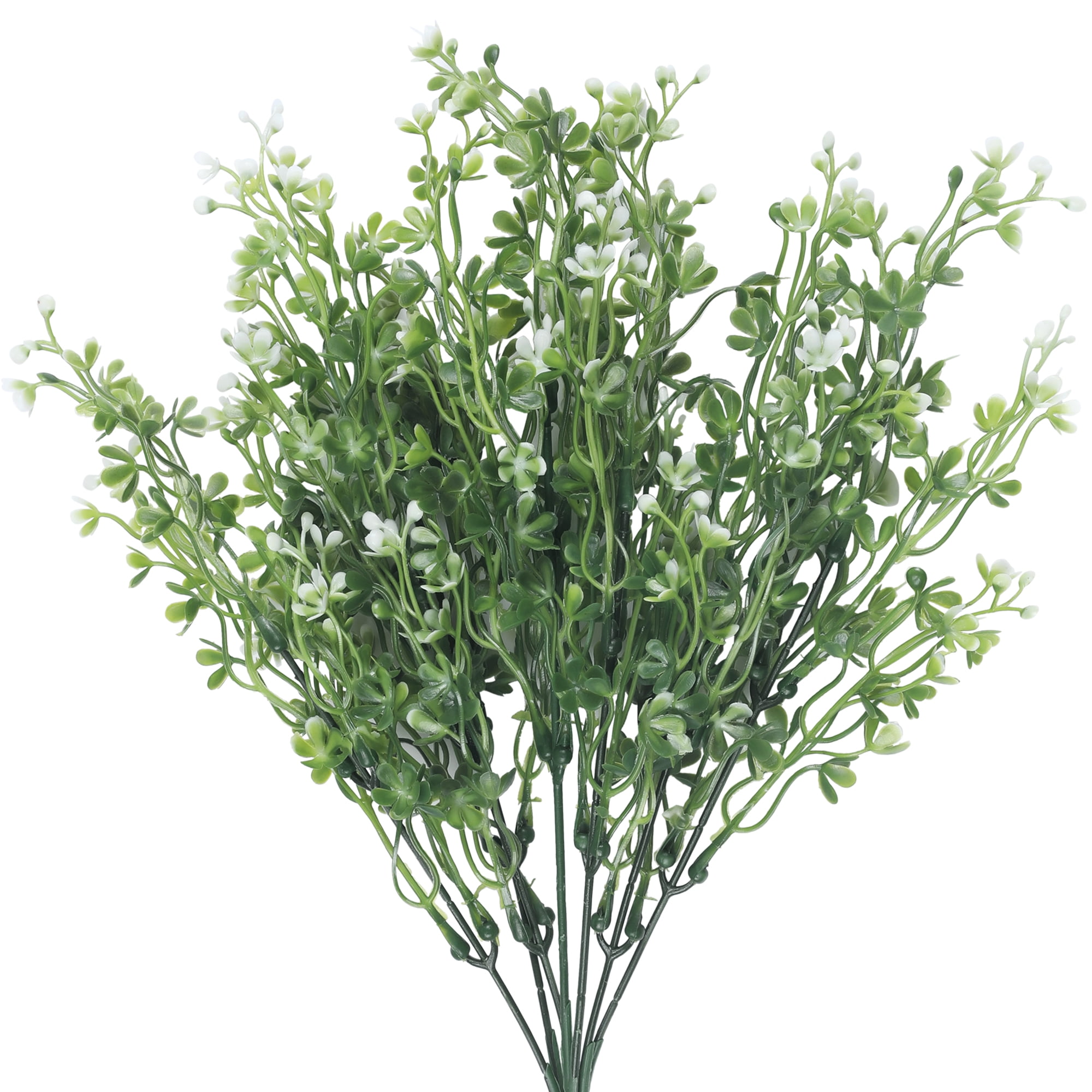 Unique Bargains 4 Pack Artificial Plants Faux Grass Greenery Fake Outdoor Plants Green
