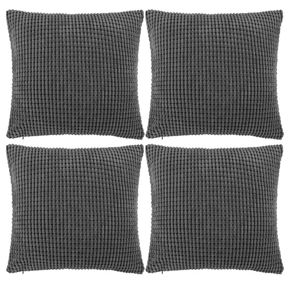 Unique Bargains 4-Pack Decoratiove Throw Cushion Pillow Covers Gray 20" x 20"