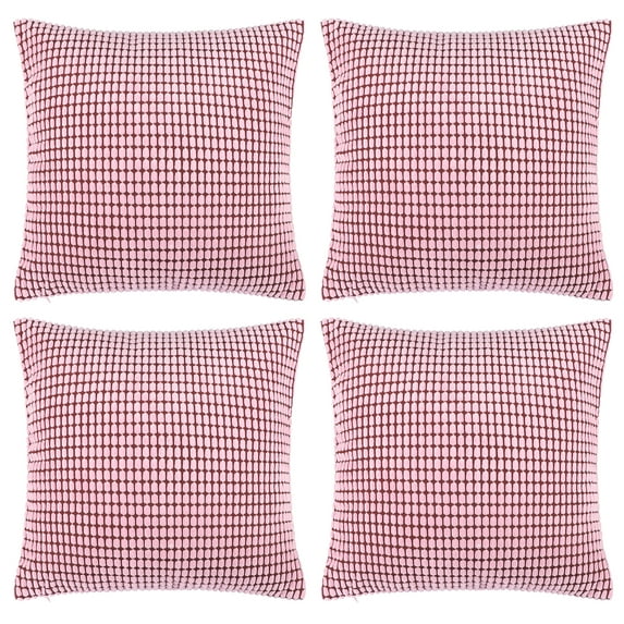 Unique Bargains 4-Pack Decoratiove Throw Cushion Pillow Covers Pink 26" x 26"