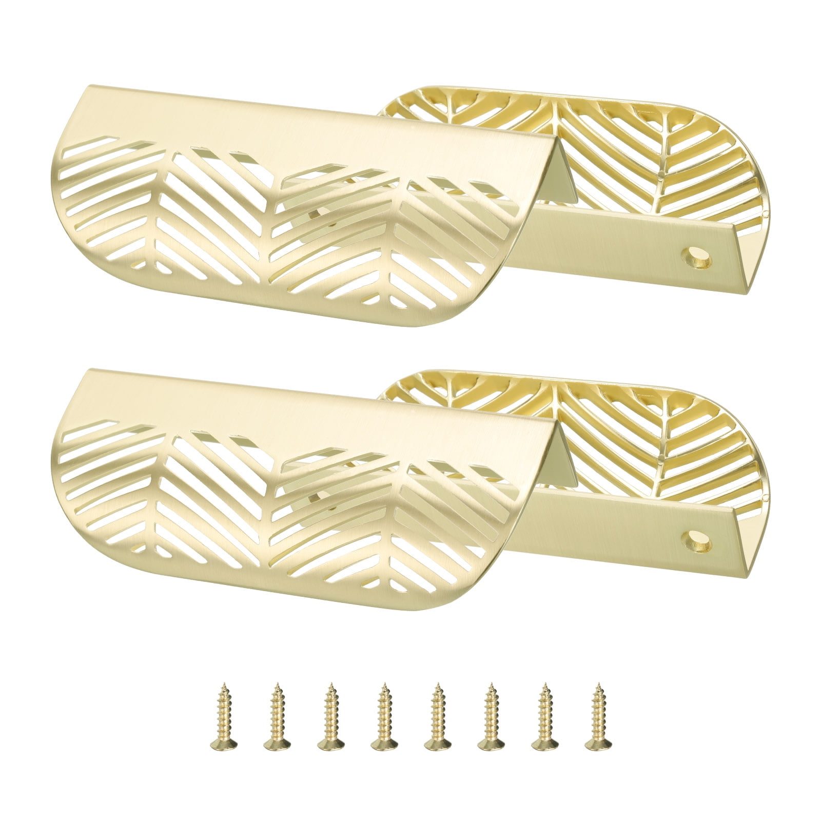 Unique Bargains 4 Pack Edge Pulls for Cabinets Leaf Cabinet Pulls for Drawers