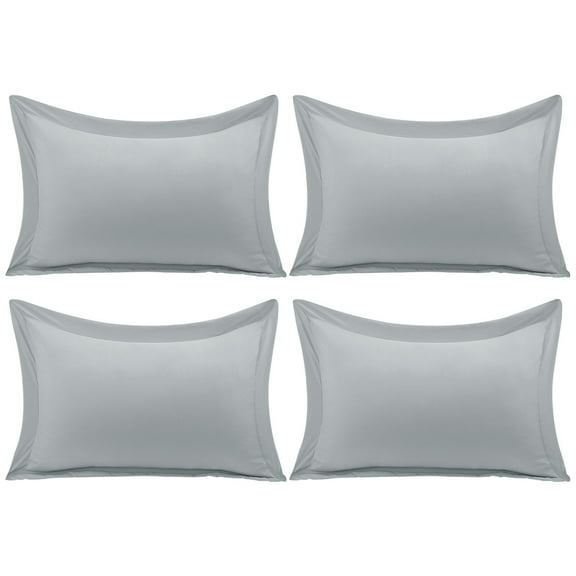 Unique Bargains 4-Pack Envelope Closure Pillow Sham No Zipper King Light Grey