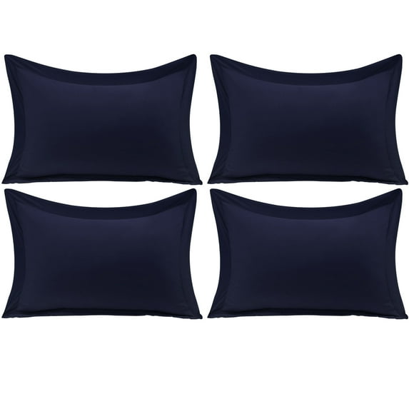 Unique Bargains 4-Pack Envelope Closure Pillow Sham No Zipper King Navy Blue