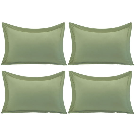 Unique Bargains 4-Pack Envelope Closure Pillow Sham No Zipper King Sage
