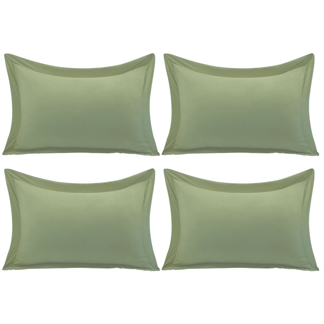 Unique Bargains 4-Pack Envelope Closure Pillow Sham No Zipper Queen Sage