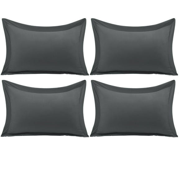 Unique Bargains 4-Pack Envelope Closure Pillow Sham No Zipper Standard Grey