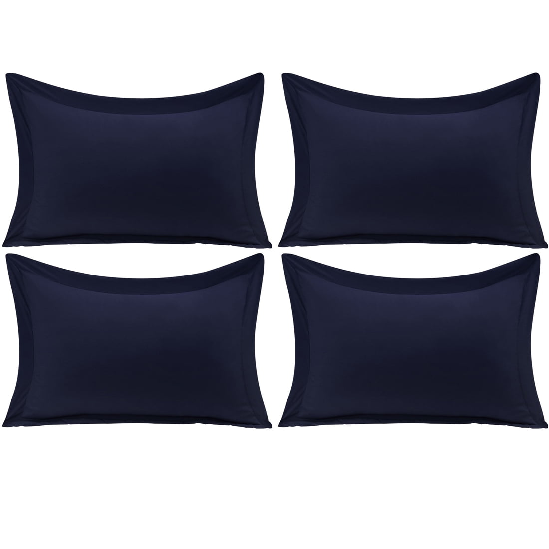 Unique Bargains 4-Pack Envelope Closure Pillow Sham No Zipper Standard Navy Blue