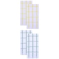 thumbnail image 1 of Unique Bargains 4 Pack Kitchen Towels Plaid 100% Cotton Quick Dry Yellow/Green 25" x 15", 1 of 7