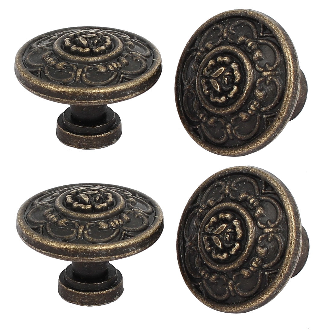Unique Bargains 4 Pack Metal Drawer Cabinet Handles Knobs Bronze Tone Finish