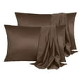 thumbnail image 1 of Unique Bargains 4 Pack Satin Pillowcases for Hair and Skin, Brown Queen, 1 of 8