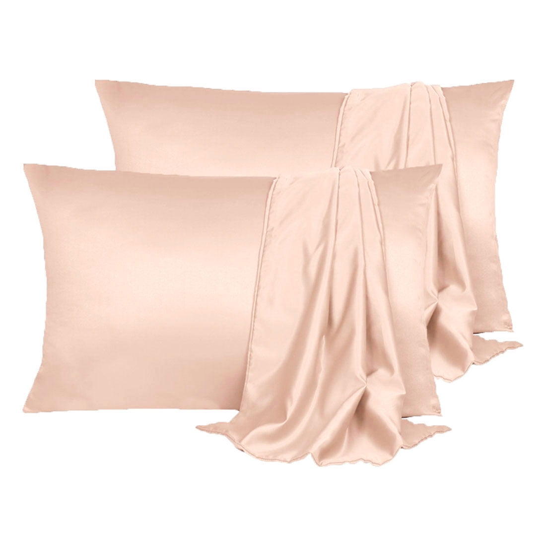 Unique Bargains 4 Pack Satin Pillowcases for Hair and Skin, Light Tan Standard
