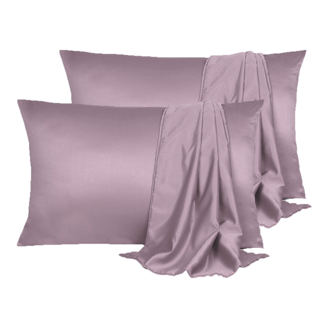 Unique Bargains 4 Pack Satin Pillowcases for Hair and Skin, Mauve Standard