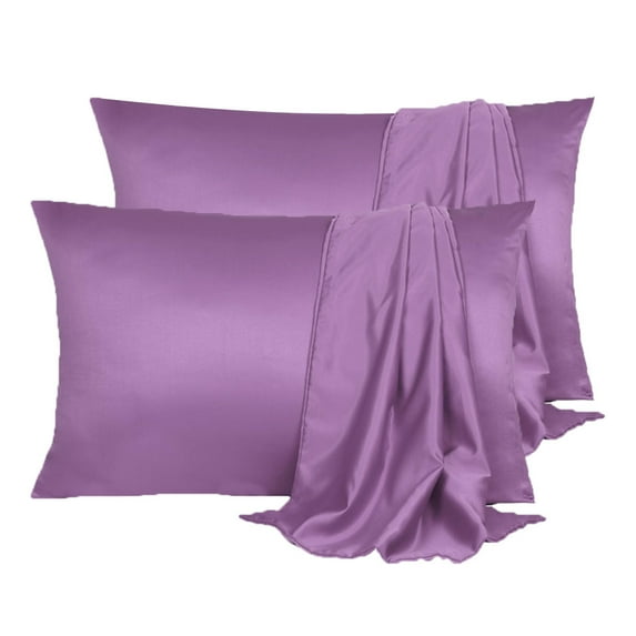 Unique Bargains 4 Pack Satin Pillowcases for Hair and Skin, Purple Travel