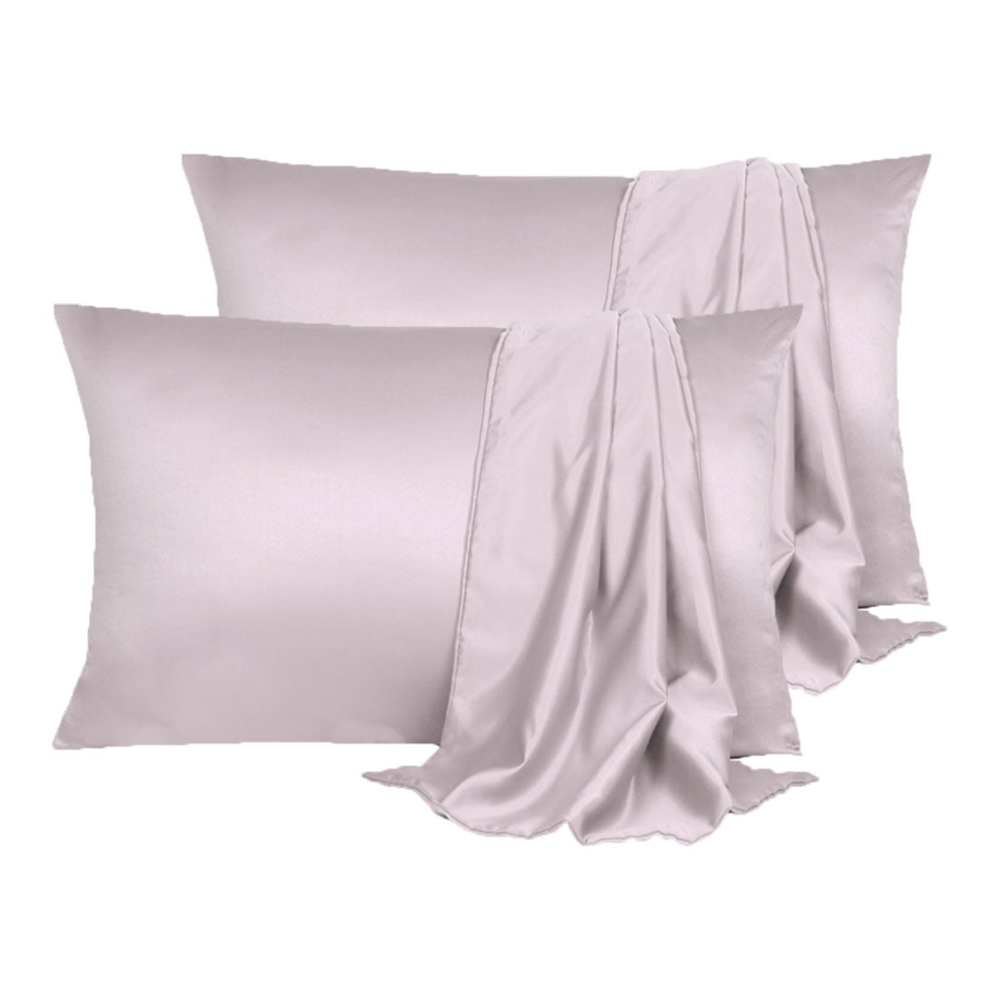 Unique Bargains 4 Pack Satin Pillowcases for Hair and Skin, Silver Standard