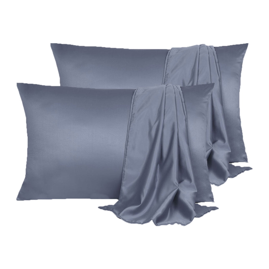 Unique Bargains 4 Pack Satin Pillowcases for Hair and Skin, Slate Gray Queen