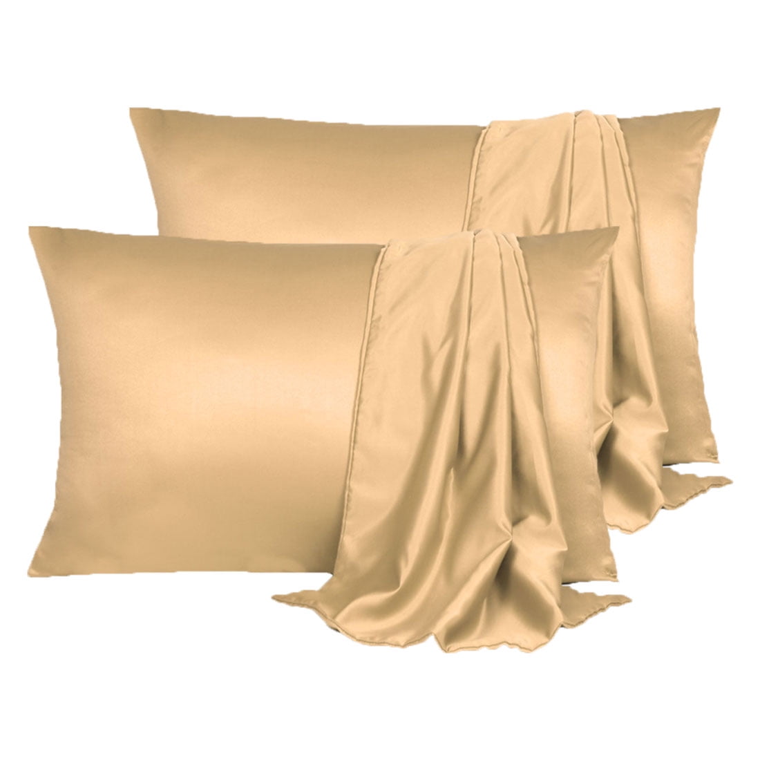 Unique Bargains 4 Pack Satin Pillowcases for Hair and Skin, Taupe King