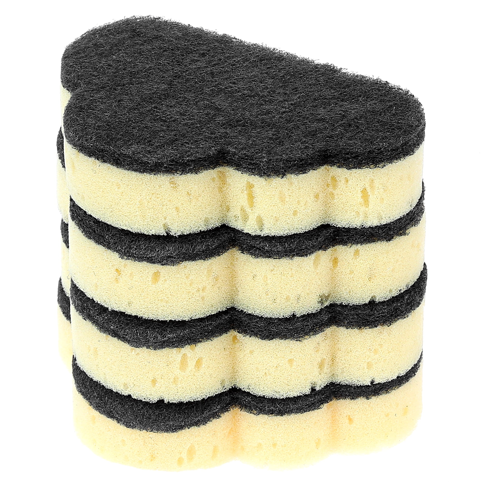 Unique Bargains 4 Pack Scrub Sponge Cloud Shape Sponges Black