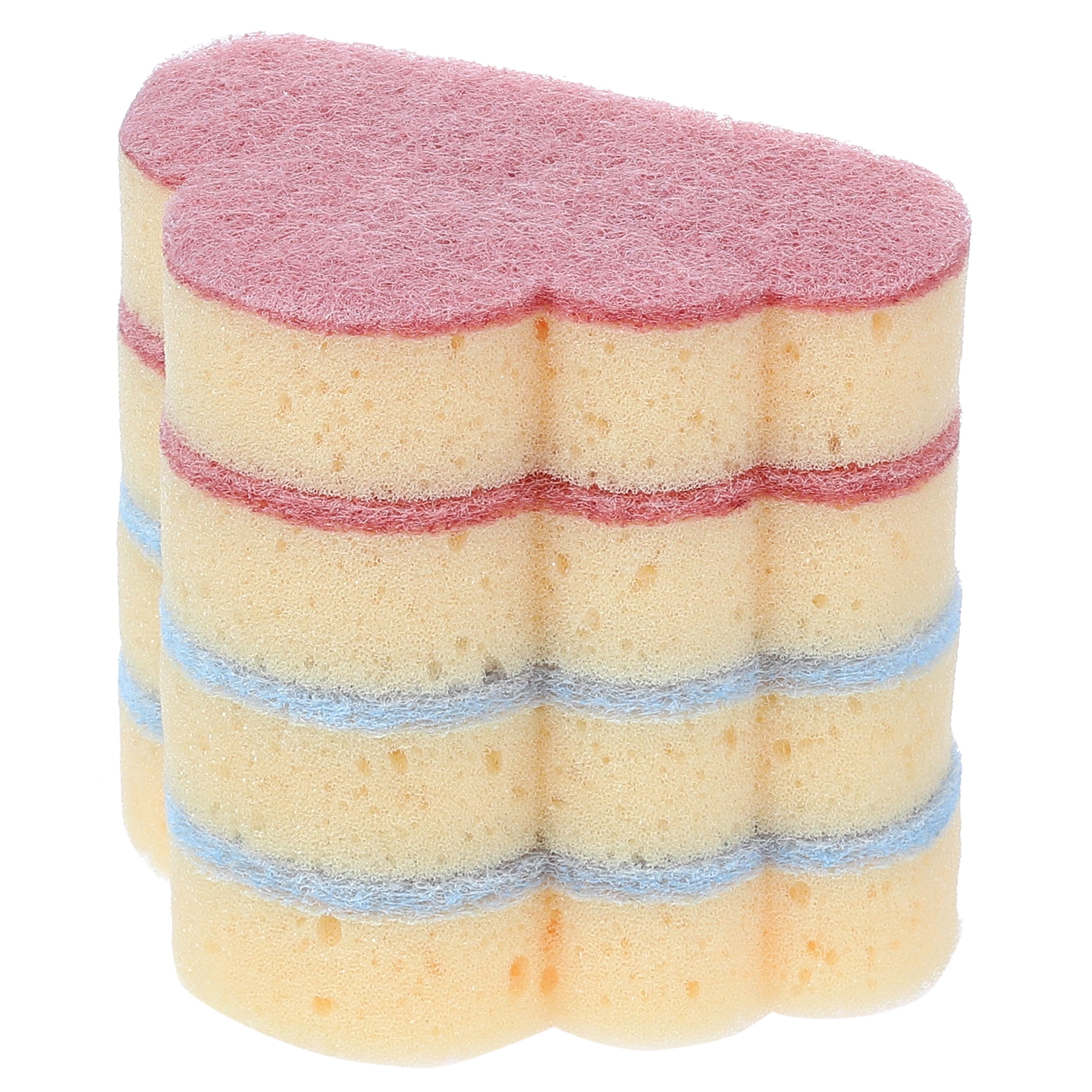 Unique Bargains 4 Pack Scrub Sponge Cloud Shape Sponges Red Blue