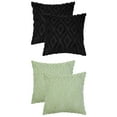 thumbnail image 1 of Unique Bargains 4 Pack Shaggy Plush Throw Pillow Covers Soft Couch Pillow Covers Set Green-2/Black-1 20" x 20", 1 of 6