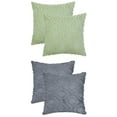 thumbnail image 1 of Unique Bargains 4 Pack Shaggy Plush Throw Pillow Covers Soft Couch Pillow Covers Set Green-2/Grey-2 20" x 20", 1 of 6