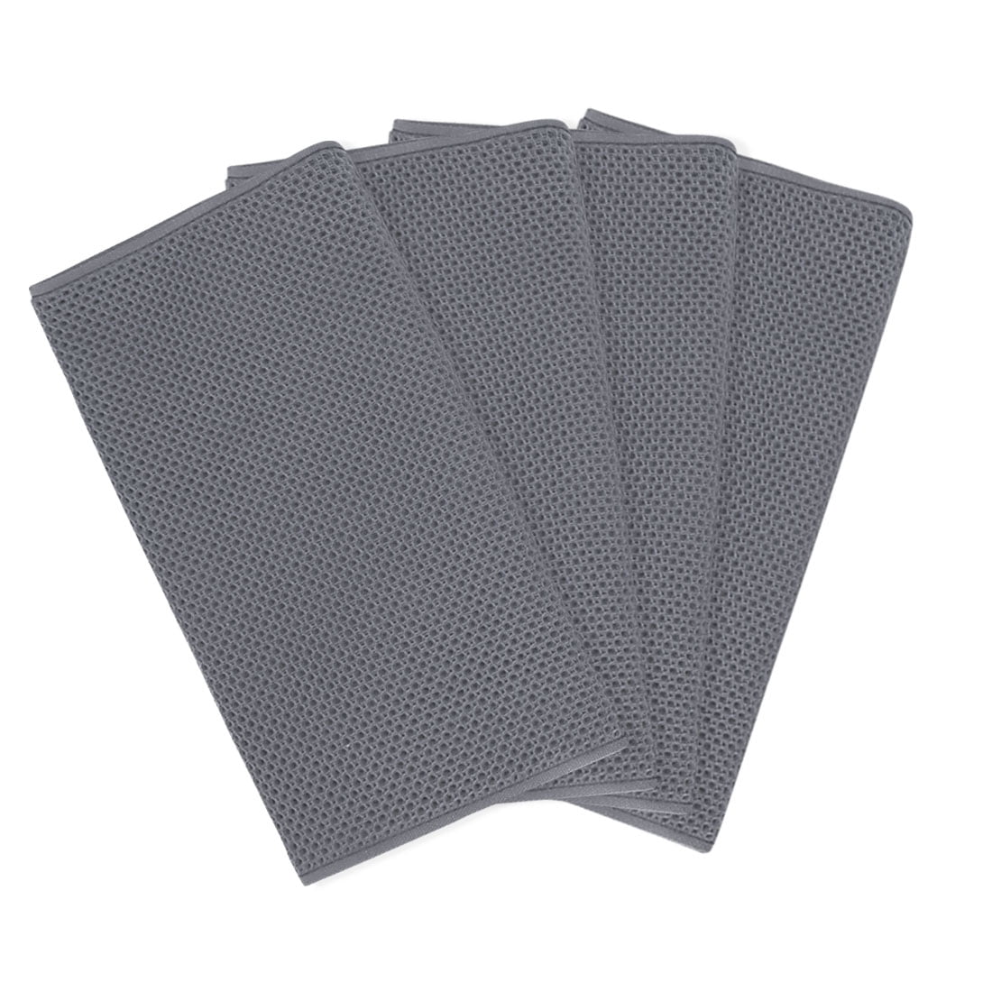 Unique Bargains 4-Pack Soft Absorbent Cotton Kitchen Towels, 13" x 27" Gray