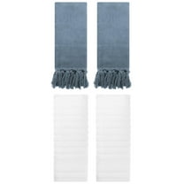 Unique Bargains 4 Pack Solid Absorbent Soft Cotton Hand Towels 14" x 30" Blue/White