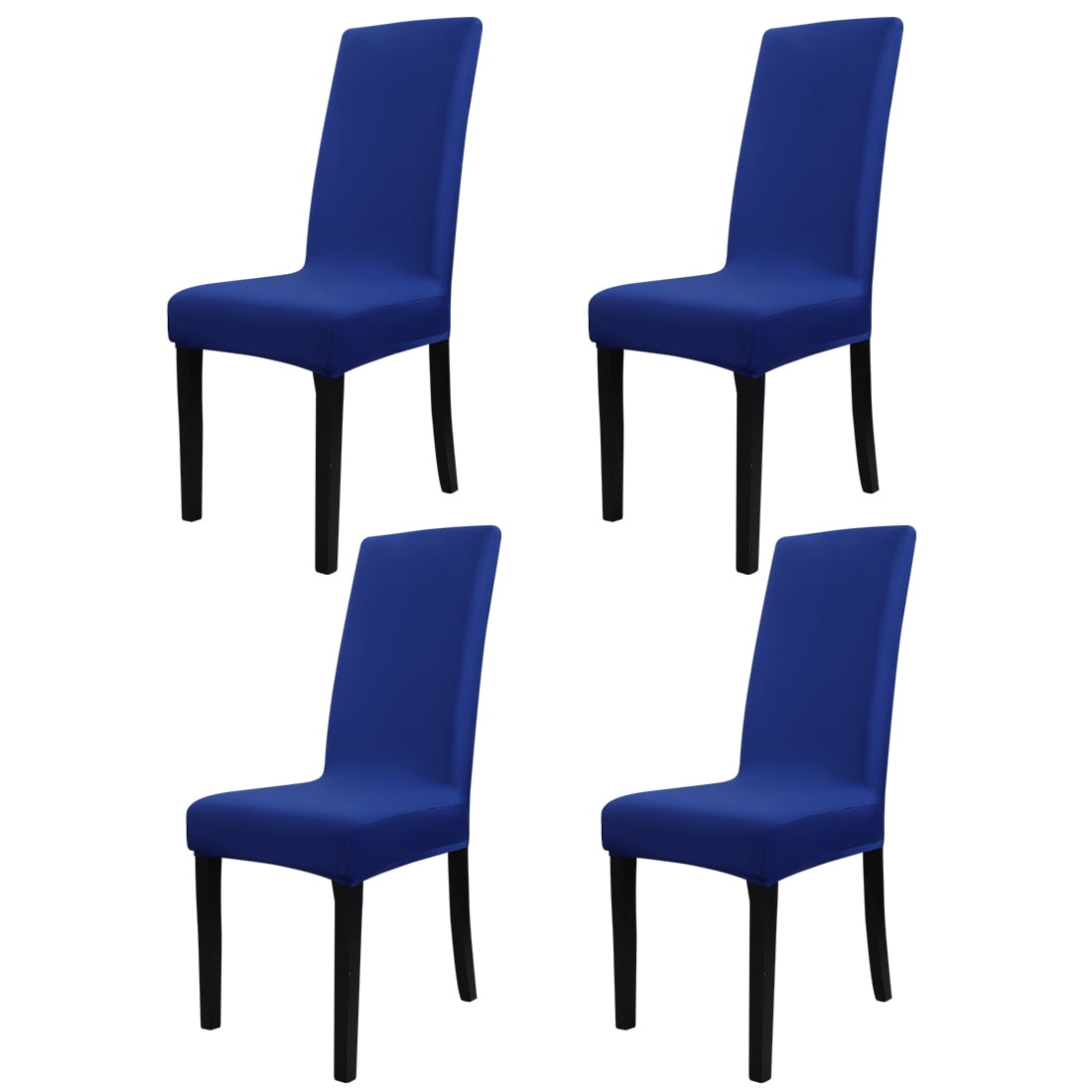 Unique Bargains 4-Pack Solid Dinning Room Chair Cover Stretch Removable Chair Slipcovers Royal Blue