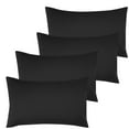 thumbnail image 1 of Unique Bargains 4-Pack Solid Microfiber Pillowcases Black King(20"x36"), 1 of 8