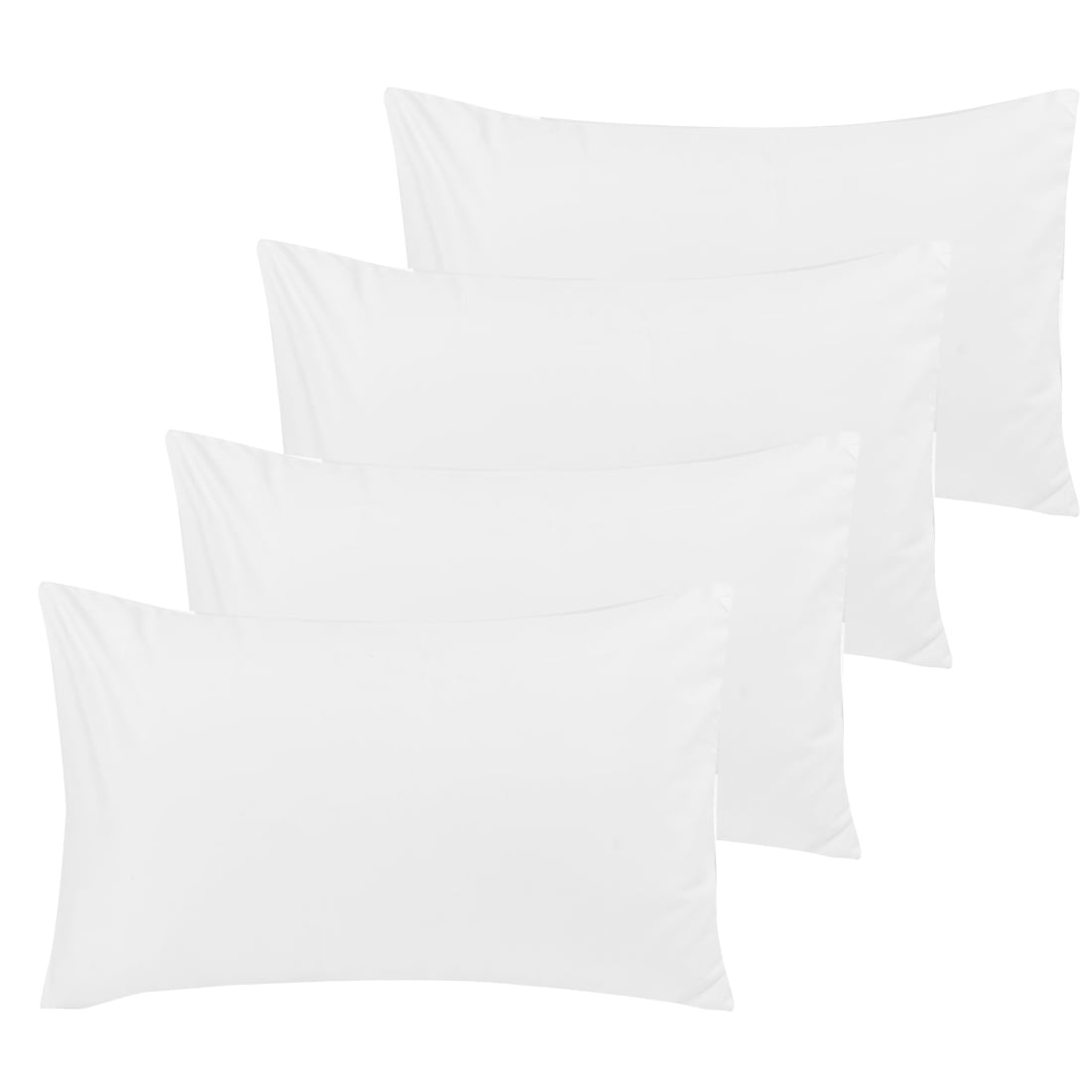 Unique Bargains 4-Pack Solid Microfiber Pillowcases White Standard(20"x26")
