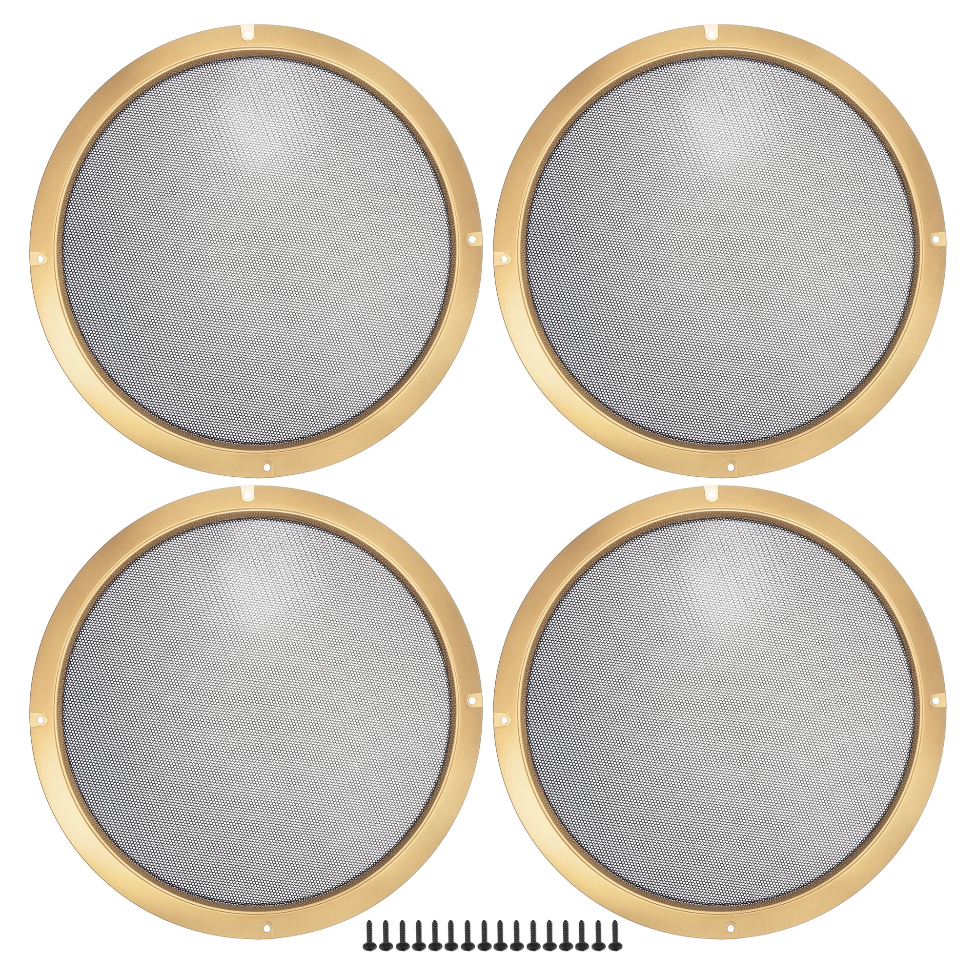 Unique Bargains 4 Pcs 10" Car Speaker Grills Cover Mesh Round 10 Inch