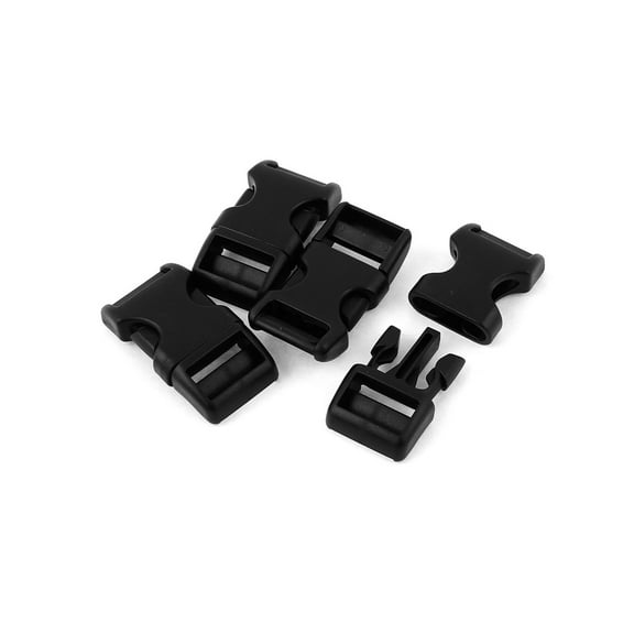 Unique Bargains 4 Pcs 16mm Width Black Plastic Backpack Rucksack Quick Release Buckle Clip