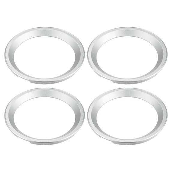 Unique Bargains 4 Pcs 4" Subwoofer Speaker Rings Cover Spacers Decorative Circle Without Mesh Grille ABS Silver Tone