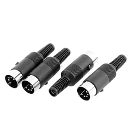 Unique Bargains 4 Pcs 5 Pin DIN Plug Male Solder Cable Connector Adapter for Computers