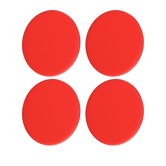Unique Bargains 4 Pcs 50mm Car Universal Wheel Center Hub Caps Emblem Badge Decal Sticker Gloss Red