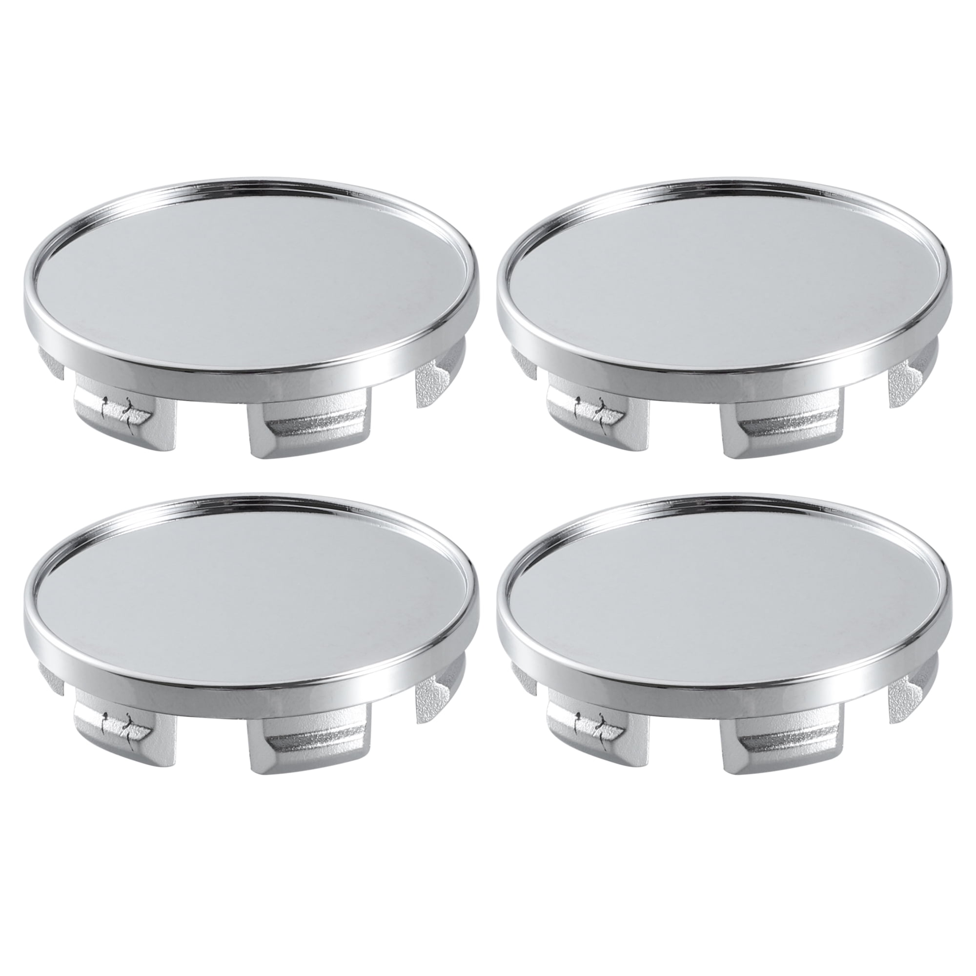 Universal Wheel Hub Cap 4 Pack 76mm/72mm Silver with Steel Ring for Cars 