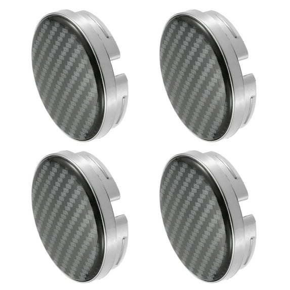 Unique Bargains 4 Pcs 58mm 4 Clips Car Wheel Rim Hub Center Caps Cover with Black Sticker Silver Tone
