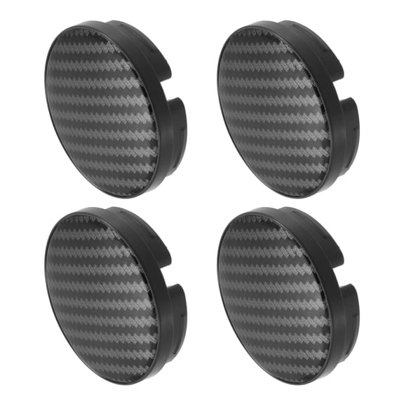 Unique Bargains 4 Pcs 58mm 4 Clips Vehicle Wheel Rim Hub Center Caps Cover with Black Carbon Fiber Pattern StickerBlack