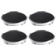 thumbnail image 1 of Unique Bargains 4 Pcs 63mm 4 Clips Wheel Rim Hub Center Caps with Black Pattern Sticker Silver Tone, 1 of 6