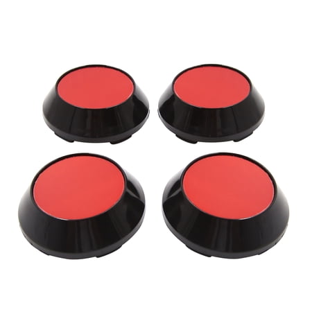 Unique Bargains 4 Pcs 65mm Dia 4 Clips Car Wheel Tyre Center Hub Caps Covers Protector Black Red