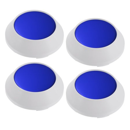 Unique Bargains 4 Pcs 65mm Dia 5 Clips Car Wheel Tyre Center Hub Caps Covers for Vehicle White Blue