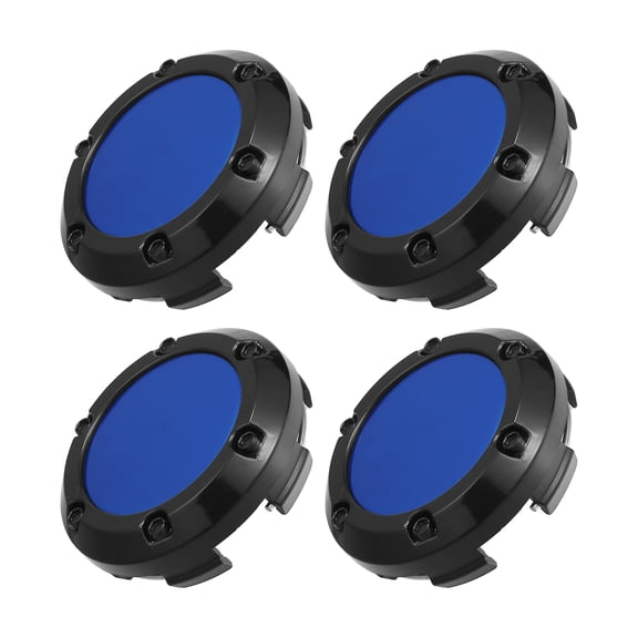 Unique Bargains 4 Pcs 66mm Dia 6 Clips Car Wheel Tyre Center Hub Caps Covers for Vehicle Black Blue