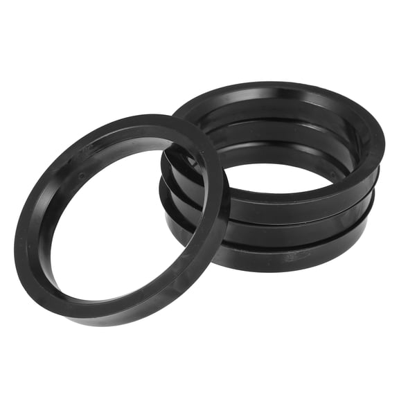 Unique Bargains 4 Pcs 67.1mm to 56.6mm Universal Car Hub Centric Rings Black