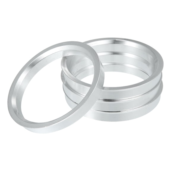 Unique Bargains 4 Pcs 67.1mm to 56.6mm Universal Car Hub Centric Rings Silver Tone